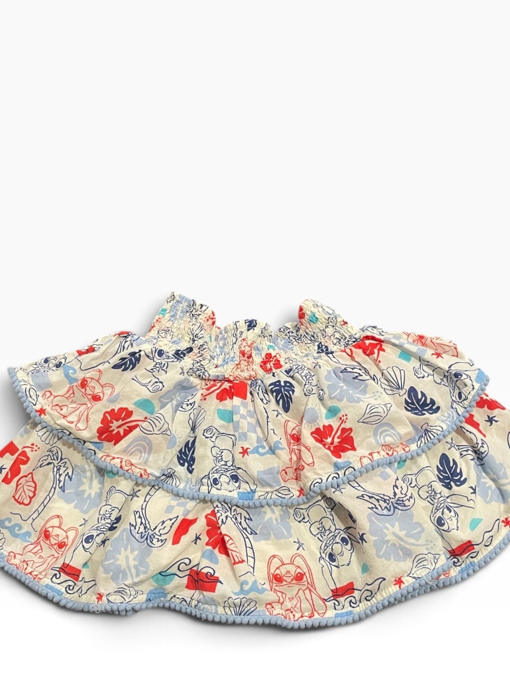 Cat & Jack LILO & STITCH two tiered skirt with Red & Blue Cotton 6/7